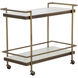 Contardi White / Rustic Bronze Outdoor Bar Cart